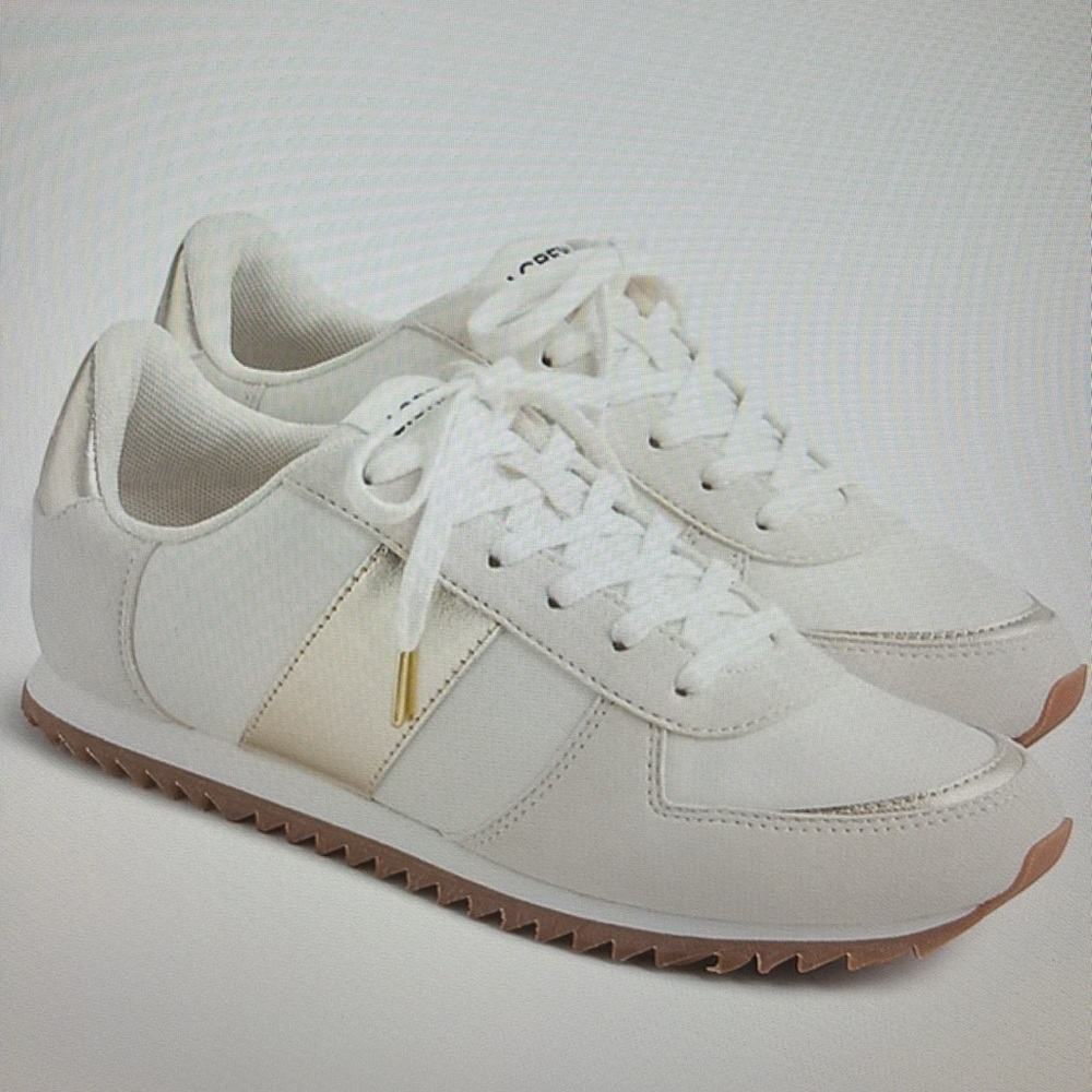 J Crew trainer in metallic colorblock size 8